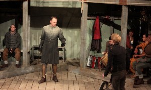 Dickon Tyrrell as Ghost in the London-based Shakespeare's Globe Theatre troupe's production of HAMLET Paul Birchall's Stage and Cinema review of the Globe's HAMLET on US Tour