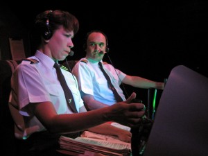 (L to R) Debbie Troche and Paul Bargetto in CHARLIE VICTOR ROMEO at 3LD Art & Technology Center Paul Birchall's Stage adn Cinema review of CHARLIE VICTOR ROMEO at 3LD in NYC