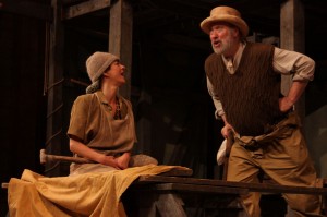 Miranda Forster and Christopher Saul in the London-based Shakespeare's Globe Theatre troupe's production of HAMLET Paul Birchall's Stage and Cinema review of the Globe's HAMLET on US Tour